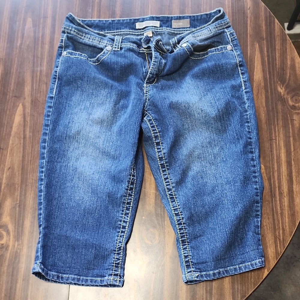 Nine West Blue Denim Cropped Capris